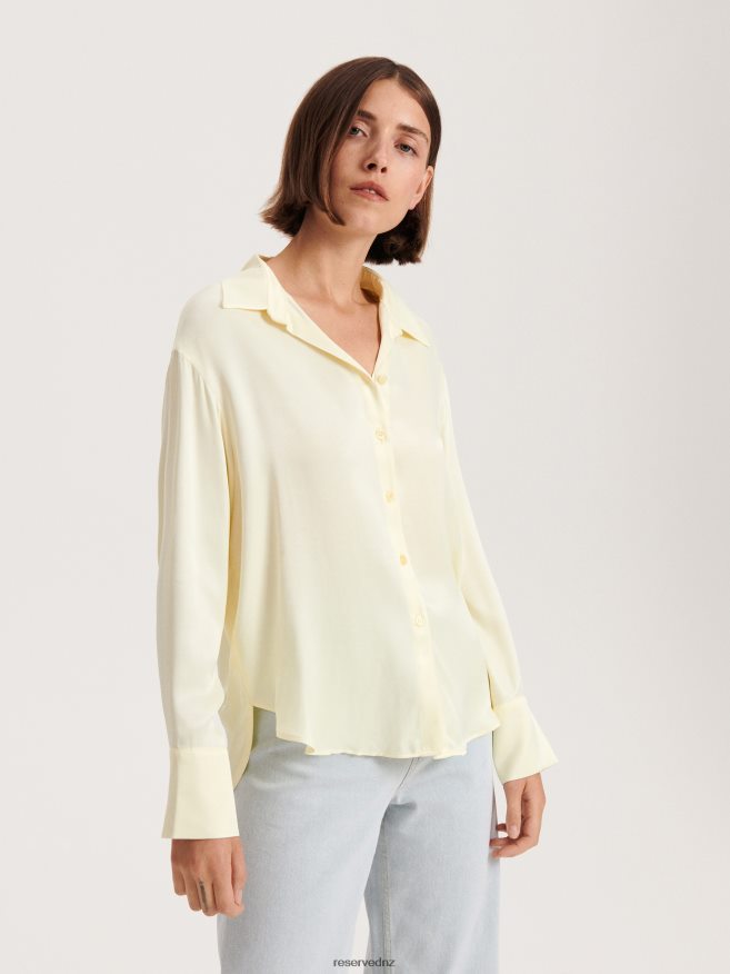 Reserved Women Viscose Shirt P6H08T310 Apparel Light Yellow