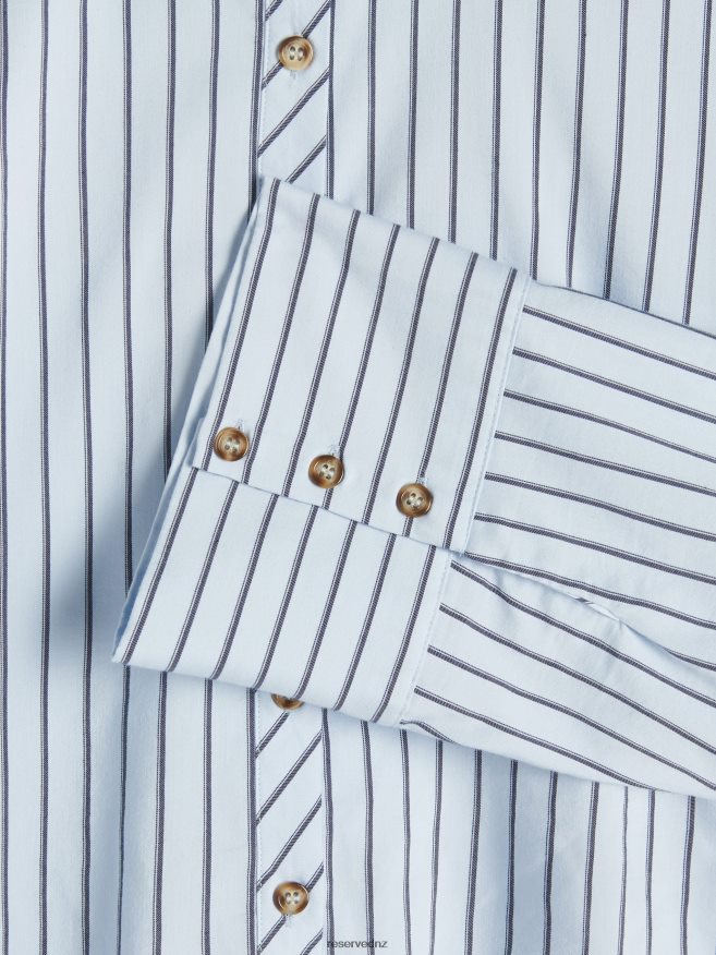 Reserved Women Wide Cuff Shirt P6H08T21 Apparel Light Blue