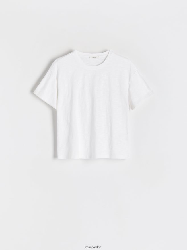 Reserved Women Boxy T-Shirt P6H08T433 Apparel White