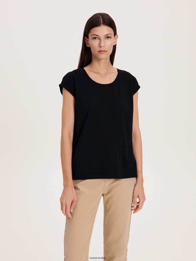 Reserved Women Kimono T-Shirt P6H08T391 Apparel Black