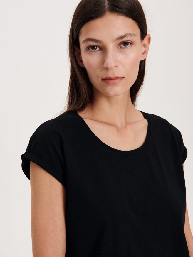 Reserved Women Kimono T-Shirt P6H08T391 Apparel Black