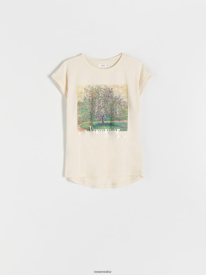 Reserved Women Kimono T-Shirt P6H08T478 Apparel Nude