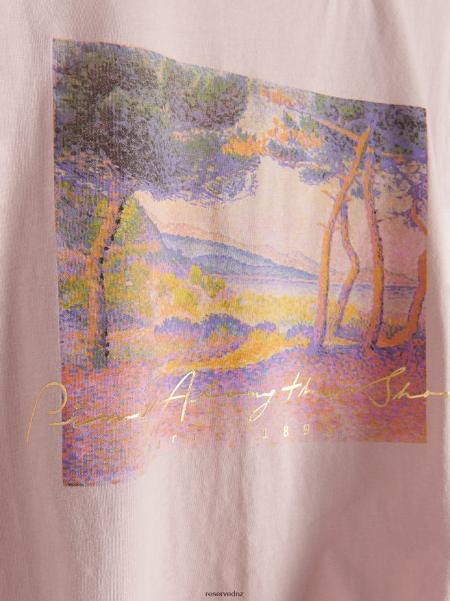 Reserved Women Kimono T-Shirt With Print P6H08T370 Apparel Pastel Pink