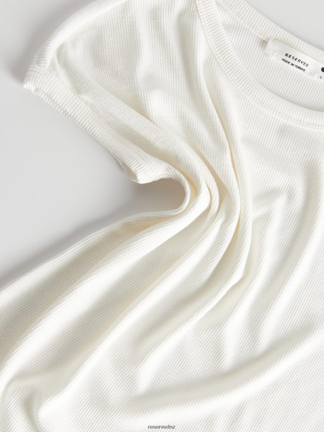 Reserved Women Modal T-Shirt P6H08T398 Apparel Cream