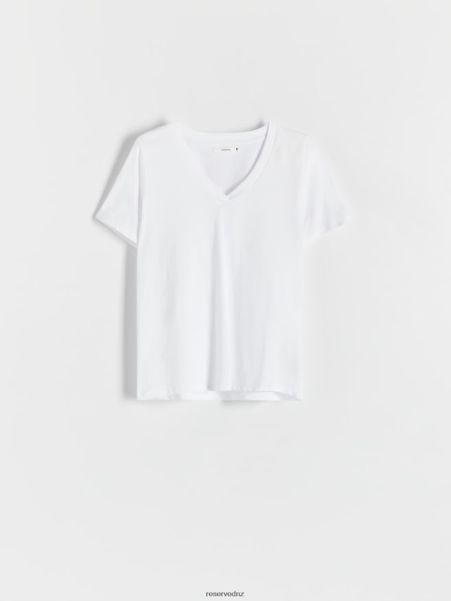 Reserved Women New Regular Fit T-Shirt P6H08T439 Apparel White