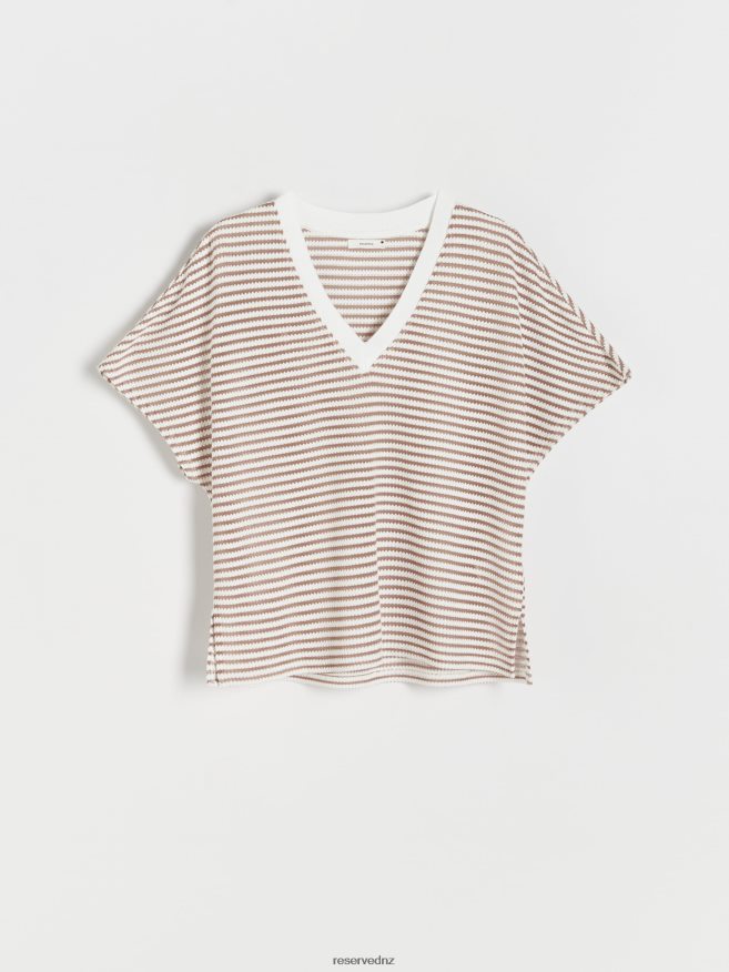 Reserved Women New Regular Fit T-Shirt P6H08T458 Apparel Beige