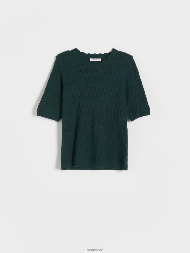Reserved Women Openwork Top P6H08T123 Apparel Dark Green