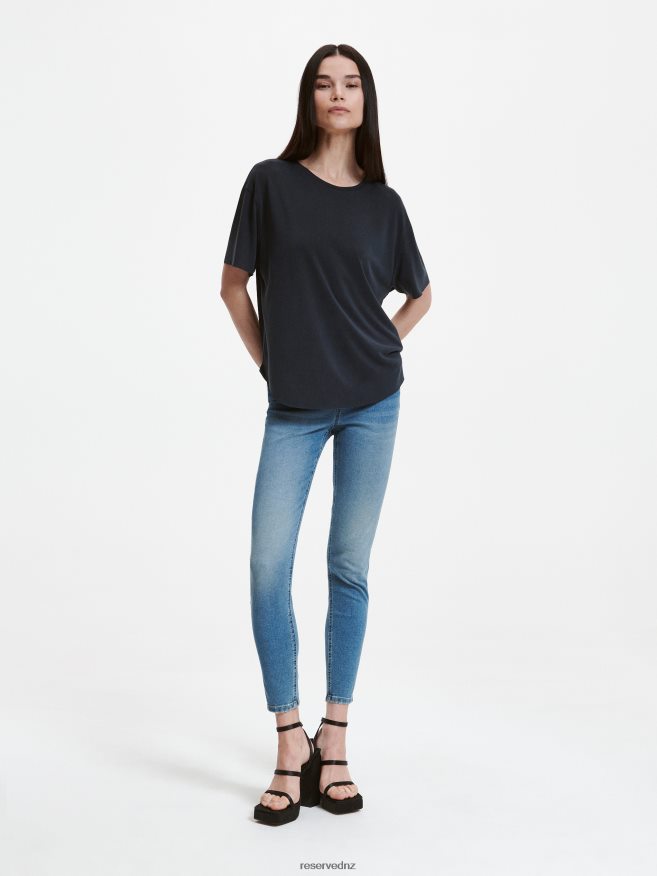 Reserved Women Oversized T-Shirt P6H08T393 Apparel Dark Grey