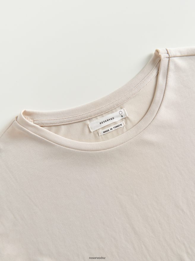 Reserved Women Oversized T-Shirt P6H08T422 Apparel Beige