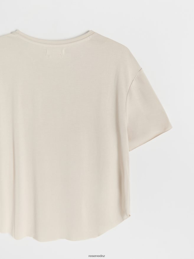 Reserved Women Oversized T-Shirt P6H08T422 Apparel Beige
