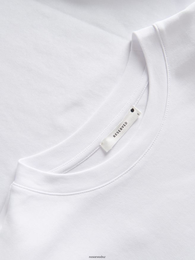 Reserved Women Padded Shoulder T-Shirt P6H08T515 Apparel White