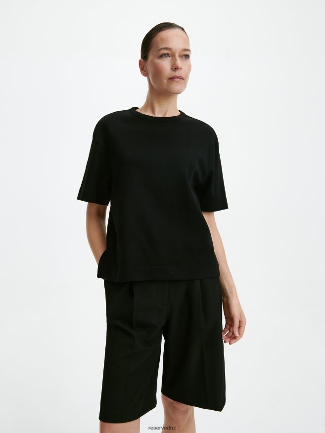 Reserved Women Regular Fit Cotton T-Shirt P6H08T477 Apparel Black