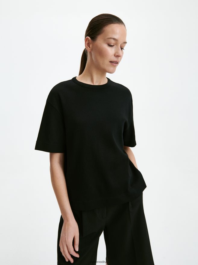 Reserved Women Regular Fit Cotton T-Shirt P6H08T477 Apparel Black