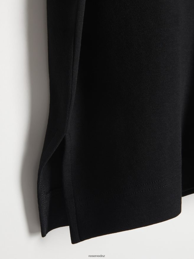 Reserved Women Regular Fit Cotton T-Shirt P6H08T477 Apparel Black