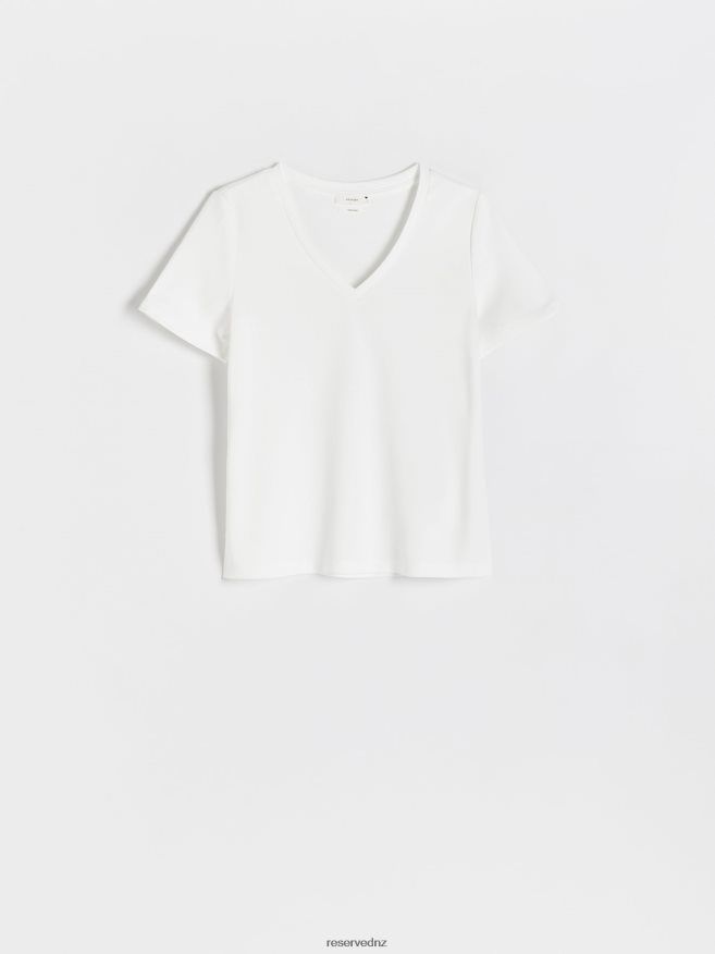 Reserved Women Regular Fit Modal Blend T-Shirt P6H08T371 Apparel White