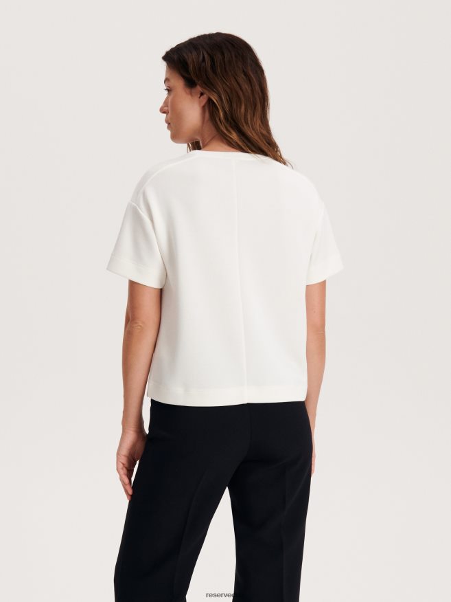 Reserved Women Regular Fit T-Shirt P6H08T376 Apparel Cream