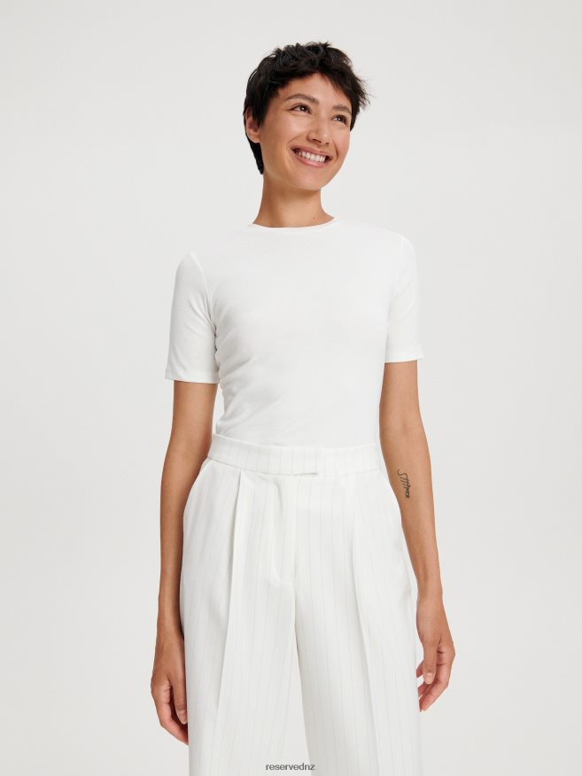 Reserved Women Regular Fit T-Shirt P6H08T405 Apparel Cream