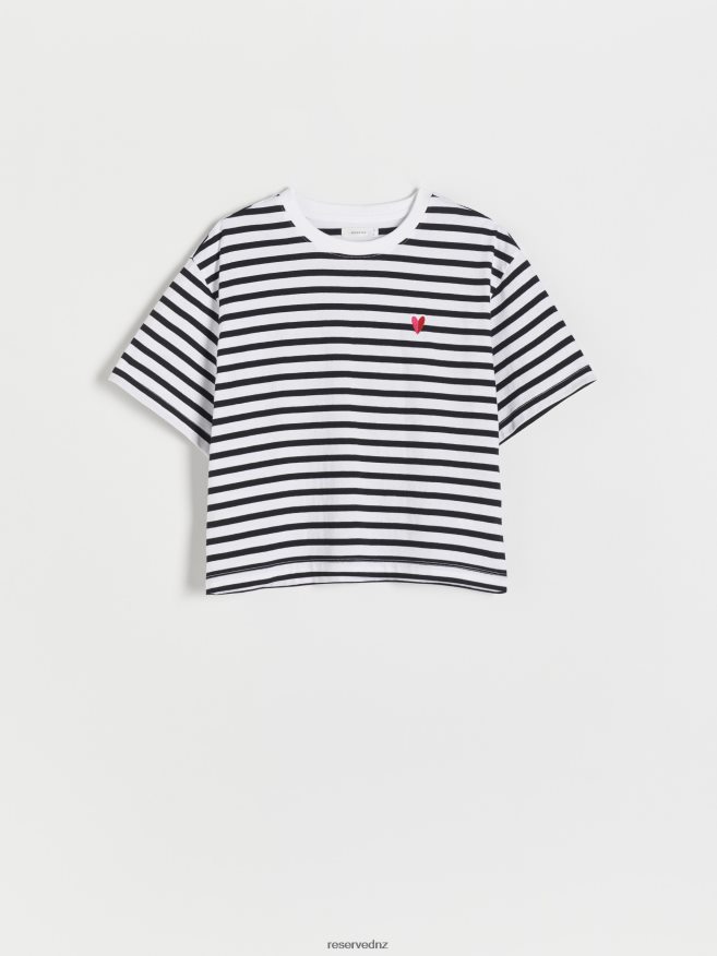 Reserved Women Regular Fit T-Shirt With Embroidery P6H08T400 Apparel Multicolor