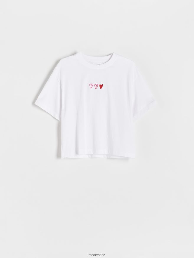 Reserved Women Regular Fit T-Shirt With Embroidery P6H08T429 Apparel White