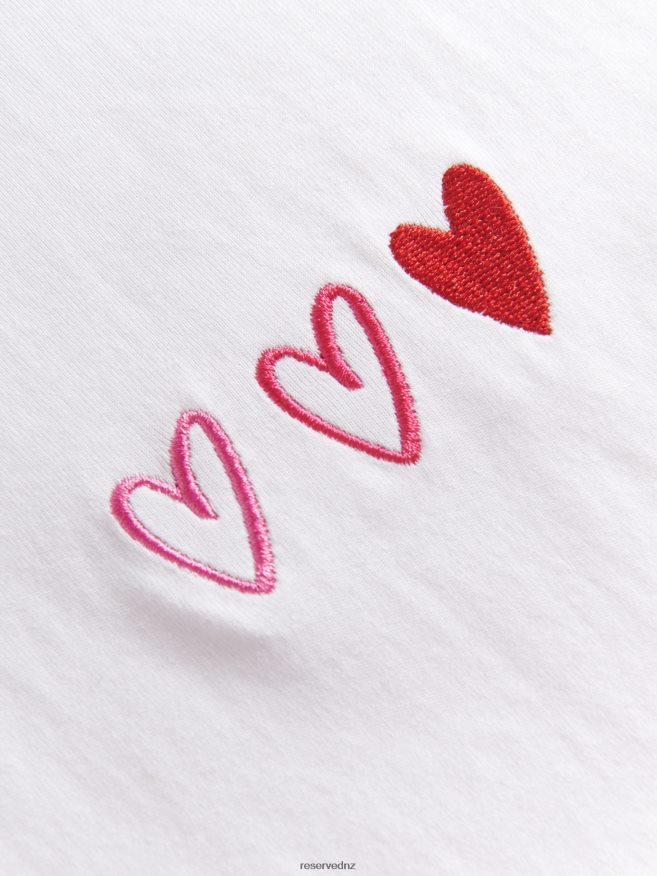 Reserved Women Regular Fit T-Shirt With Embroidery P6H08T429 Apparel White