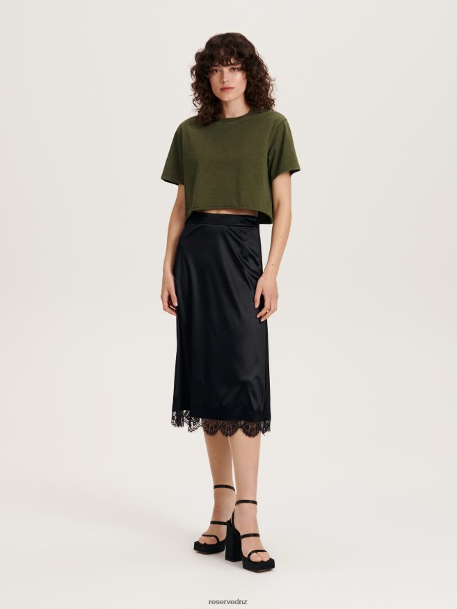 Reserved Women Short T-Shirt P6H08T479 Apparel Olive