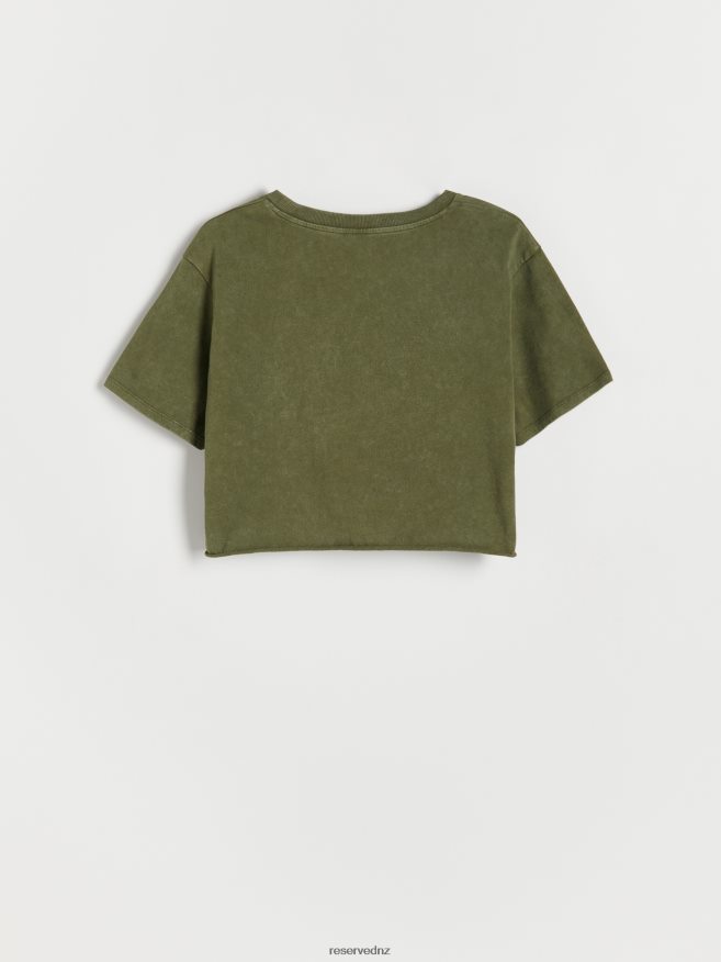 Reserved Women Short T-Shirt P6H08T479 Apparel Olive