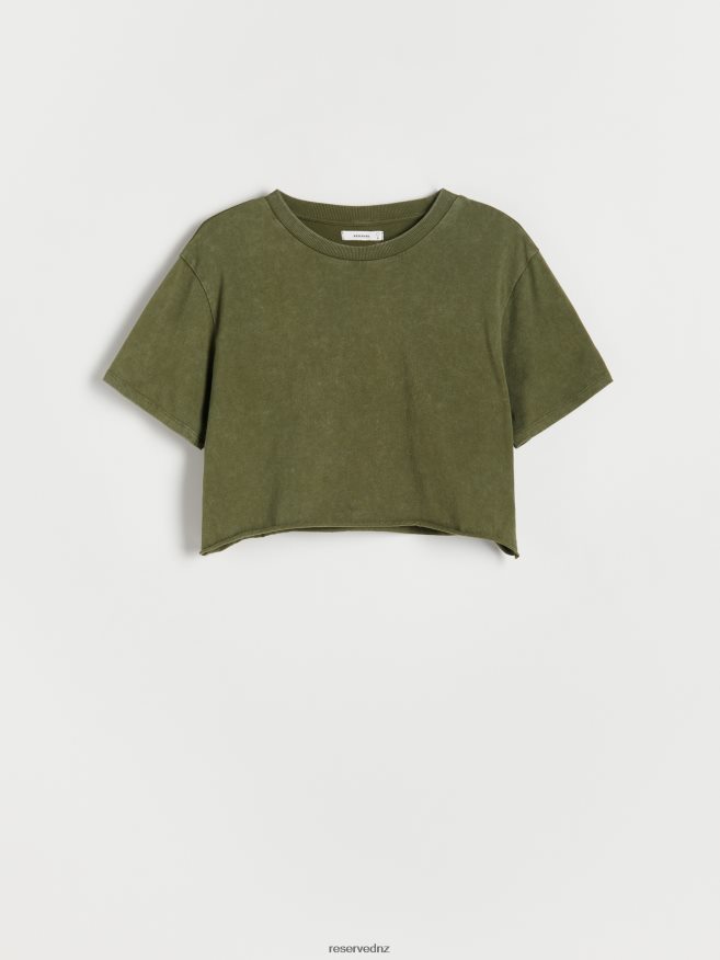 Reserved Women Short T-Shirt P6H08T479 Apparel Olive