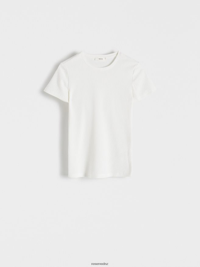Reserved Women Slim Fit T-Shirt P6H08T389 Apparel White