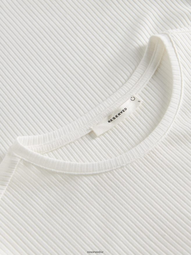 Reserved Women Slim Fit T-Shirt P6H08T389 Apparel White