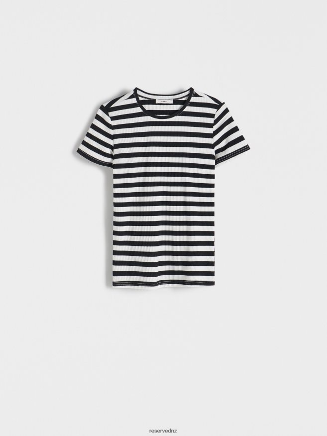 Reserved Women Slim Fit T-Shirt P6H08T406 Apparel Black