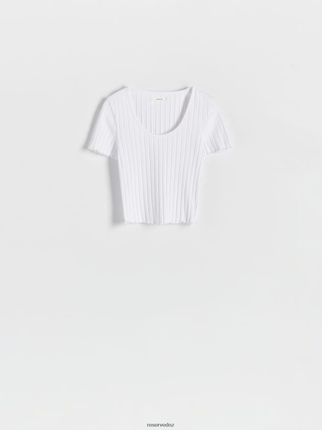 Reserved Women Slim Fit T-Shirt P6H08T455 Apparel White