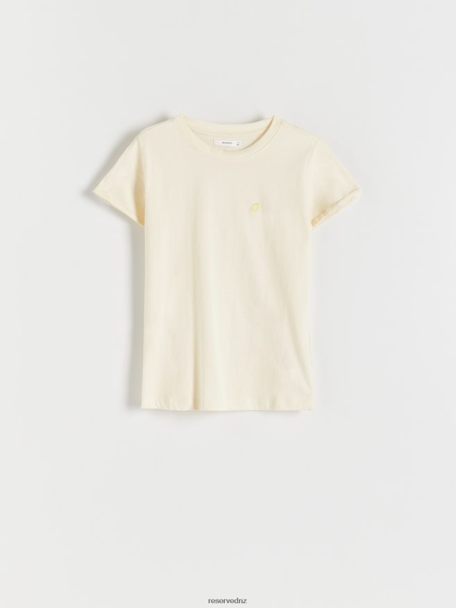 Reserved Women Slim Fit T-Shirt P6H08T464 Apparel Light Yellow