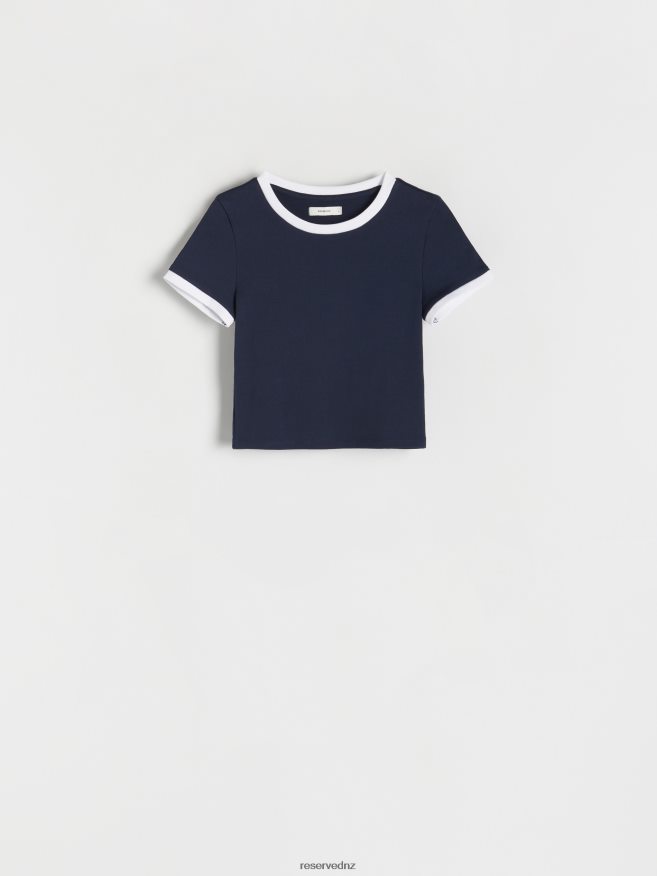 Reserved Women T-Shirt P6H08T448 Apparel Navy