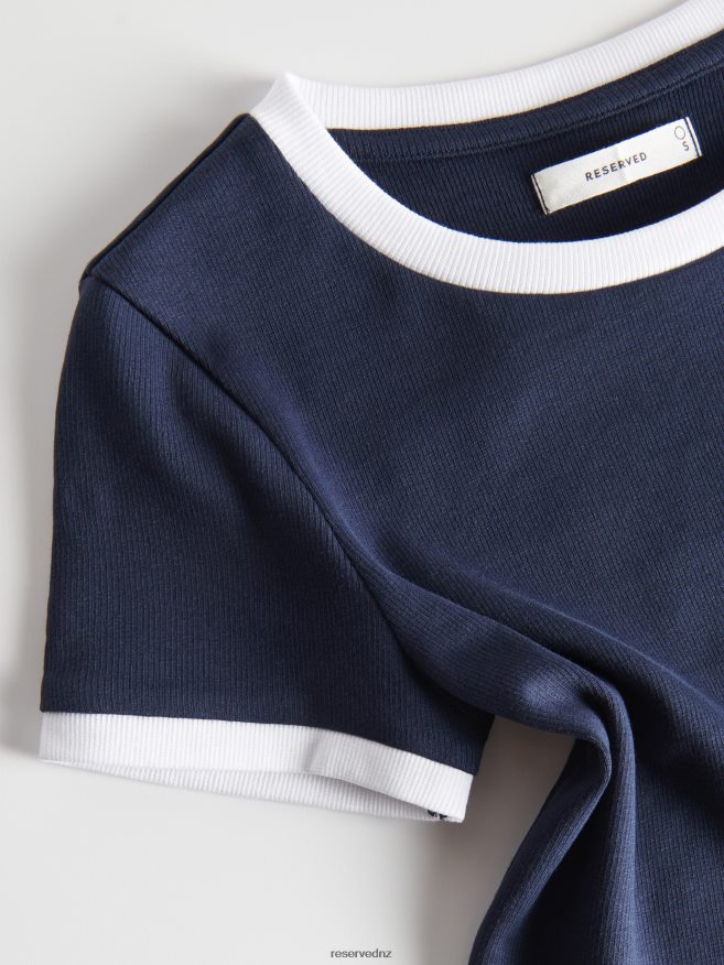 Reserved Women T-Shirt P6H08T448 Apparel Navy