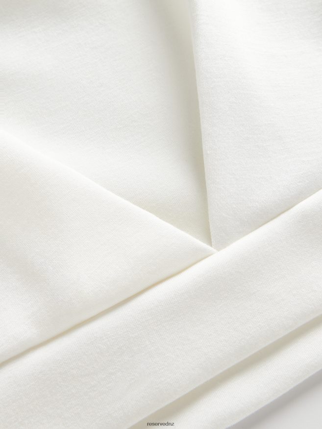 Reserved Women T-Shirt With Drawstring P6H08T403 Apparel Cream