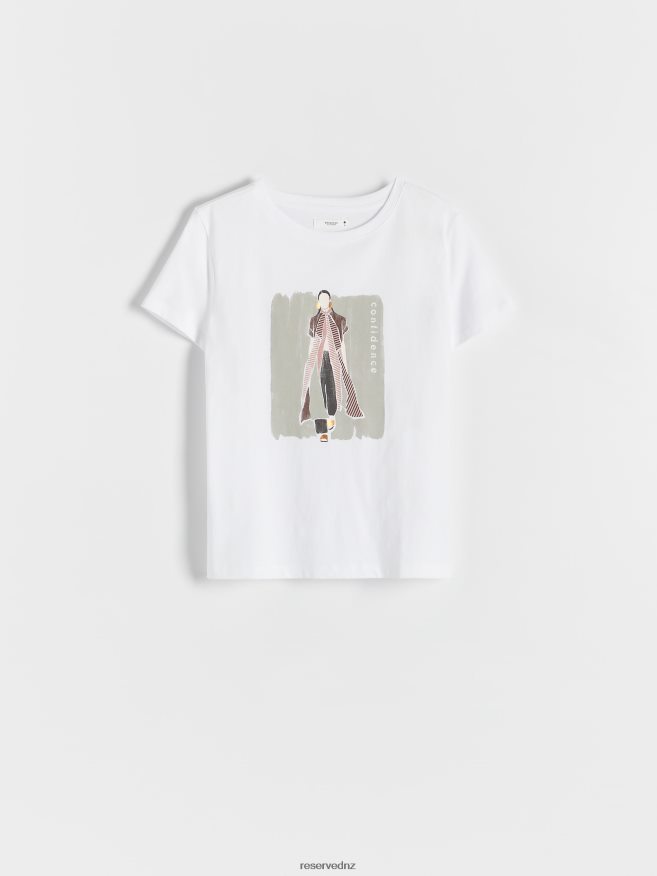 Reserved Women T-Shirt With Print P6H08T126 Apparel White