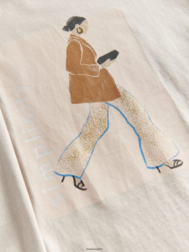 Reserved Women T-Shirt With Print P6H08T369 Apparel Beige