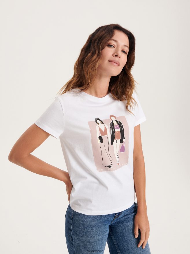 Reserved Women T-Shirt With Print P6H08T394 Apparel White