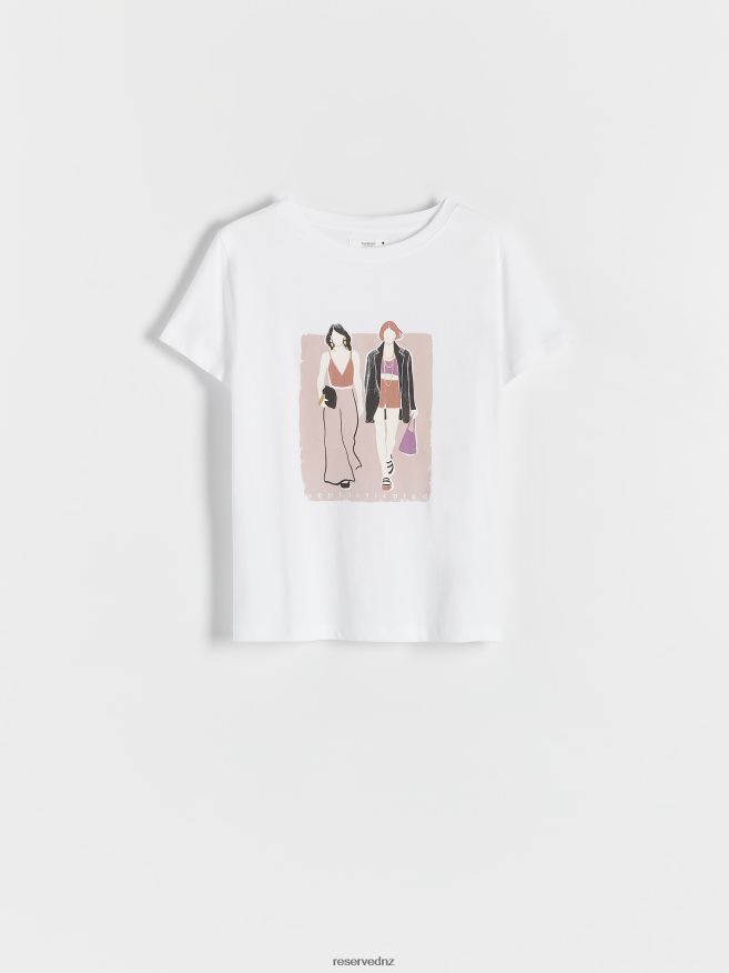 Reserved Women T-Shirt With Print P6H08T394 Apparel White