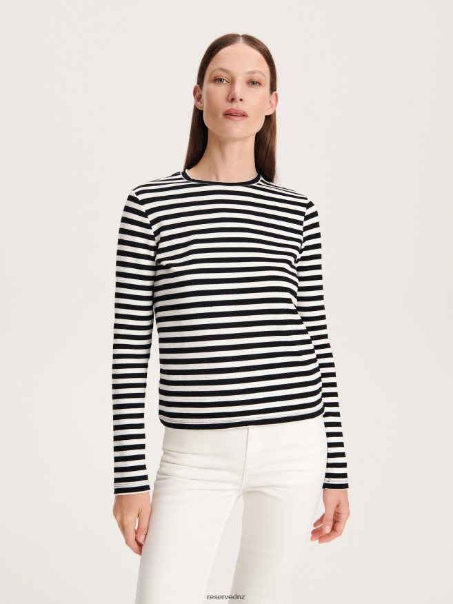 Reserved Women Viscose Rich Long Sleeve T-Shirt P6H08T383 Apparel Multicolor