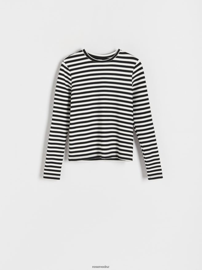 Reserved Women Viscose Rich Long Sleeve T-Shirt P6H08T383 Apparel Multicolor