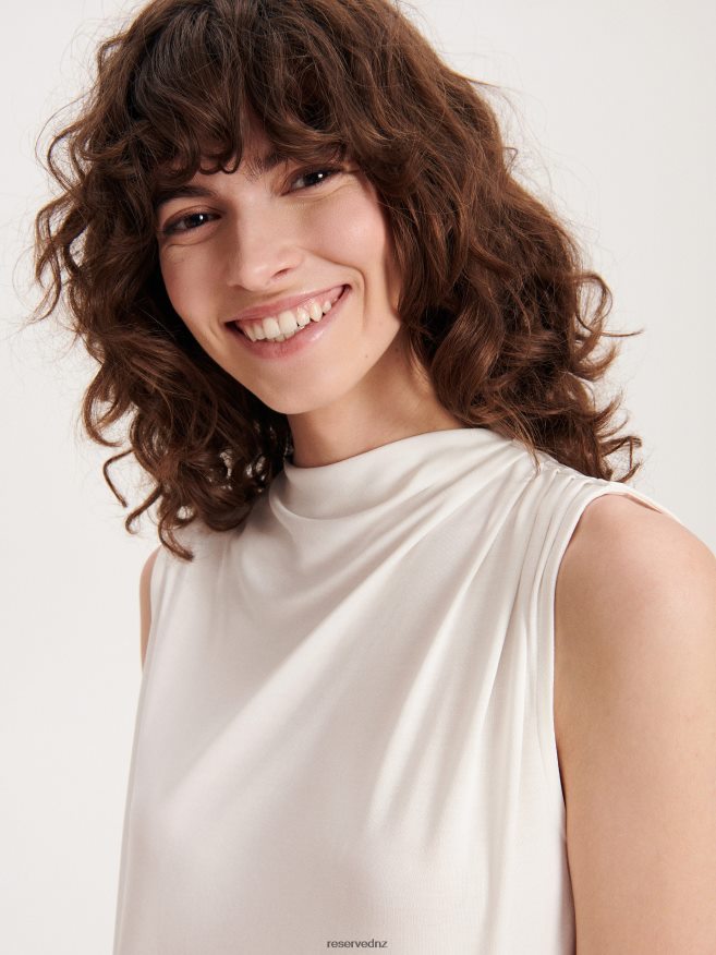 Reserved Women Gathered Blouse P6H08T378 Apparel Cream