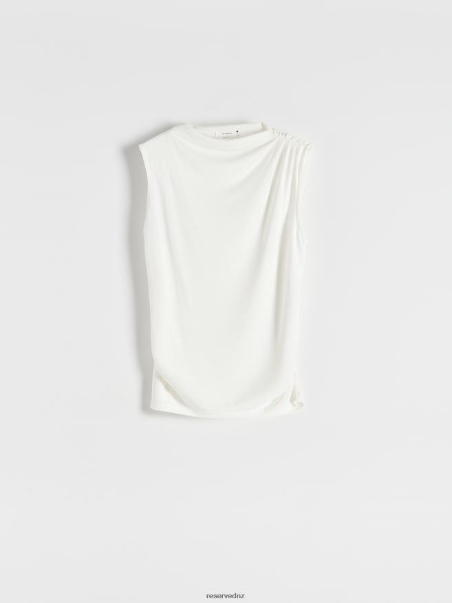 Reserved Women Gathered Blouse P6H08T378 Apparel Cream