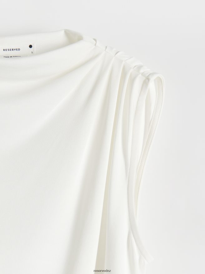 Reserved Women Gathered Blouse P6H08T378 Apparel Cream