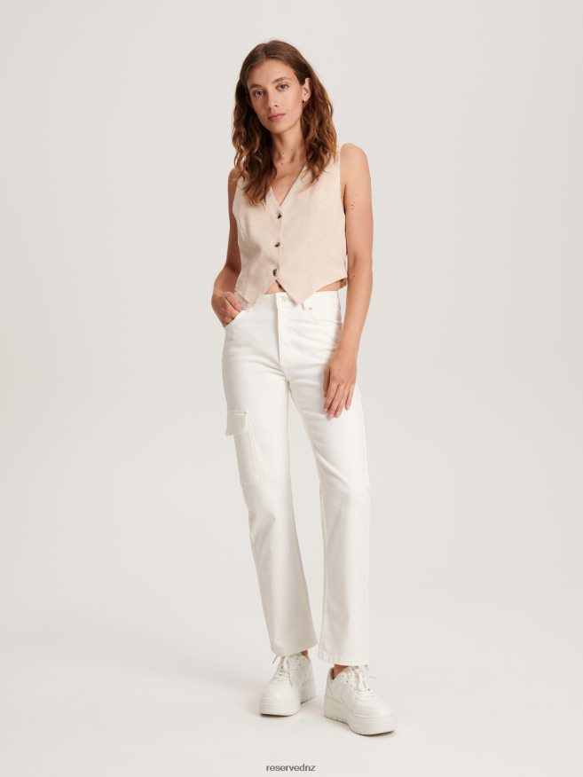 Reserved Women Viscose Rich Vest P6H08T301 Apparel Beige